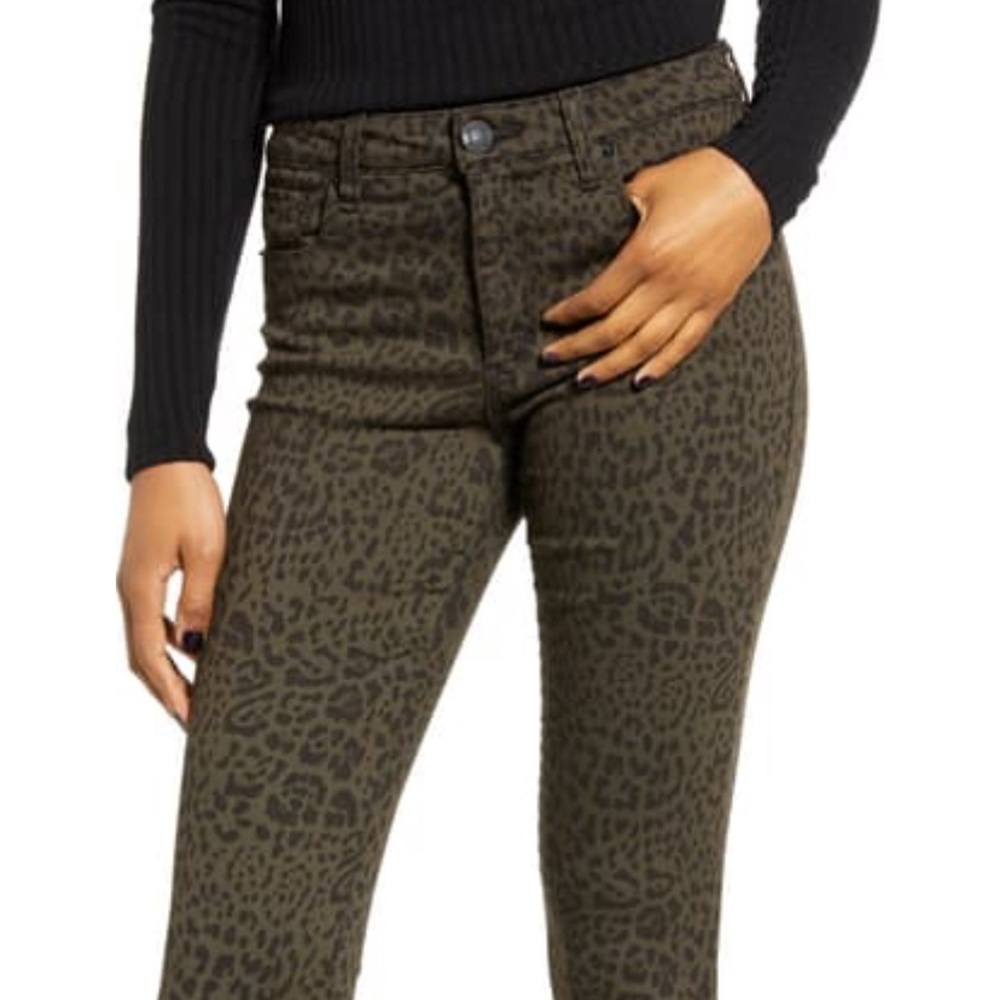 Olive Leopard Print Jeans